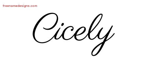 Classic Name Tattoo Designs Cicely Graphic Download