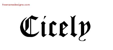 Blackletter Name Tattoo Designs Cicely Graphic Download
