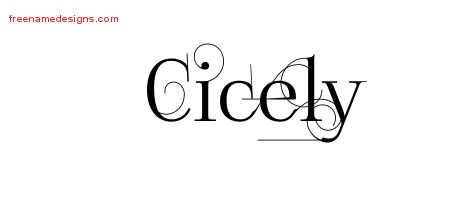 Decorated Name Tattoo Designs Cicely Free