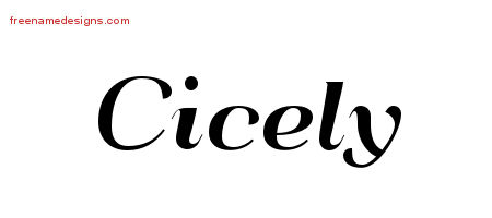 Art Deco Name Tattoo Designs Cicely Printable