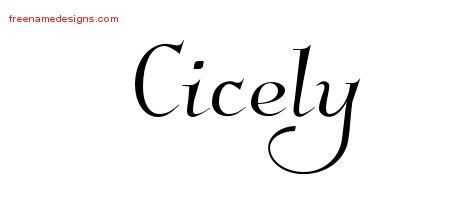 Elegant Name Tattoo Designs Cicely Free Graphic