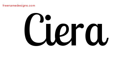 Handwritten Name Tattoo Designs Ciera Free Download