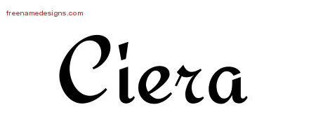 Calligraphic Stylish Name Tattoo Designs Ciera Download Free