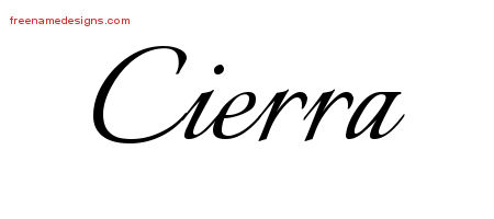 Calligraphic Name Tattoo Designs Cierra Download Free