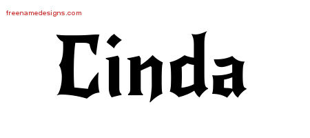 Gothic Name Tattoo Designs Cinda Free Graphic
