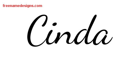 Lively Script Name Tattoo Designs Cinda Free Printout