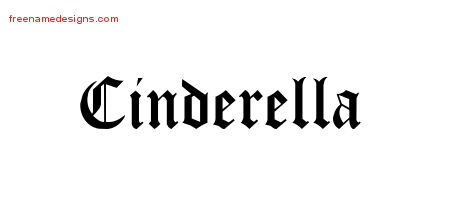 Blackletter Name Tattoo Designs Cinderella Graphic Download