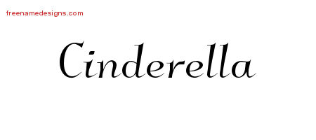 Elegant Name Tattoo Designs Cinderella Free Graphic