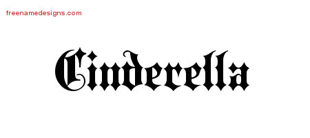 Old English Name Tattoo Designs Cinderella Free