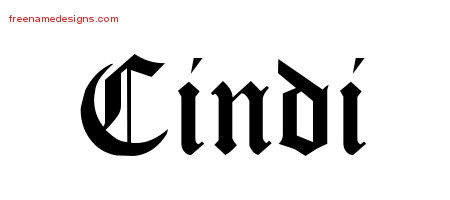 Blackletter Name Tattoo Designs Cindi Graphic Download