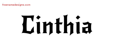 Gothic Name Tattoo Designs Cinthia Free Graphic