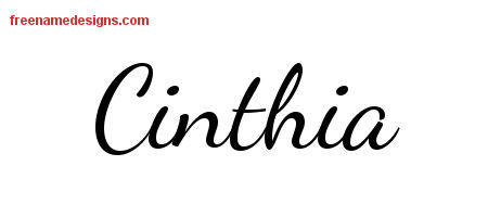 Lively Script Name Tattoo Designs Cinthia Free Printout
