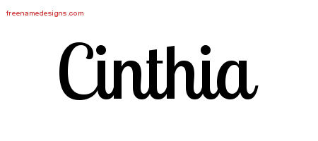 Handwritten Name Tattoo Designs Cinthia Free Download