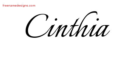 Calligraphic Name Tattoo Designs Cinthia Download Free
