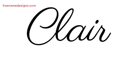 Classic Name Tattoo Designs Clair Graphic Download