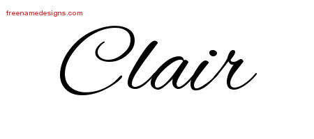 Cursive Name Tattoo Designs Clair Free Graphic