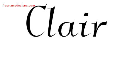 Elegant Name Tattoo Designs Clair Free Graphic
