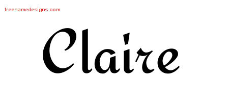 Calligraphic Stylish Name Tattoo Designs Claire Download Free