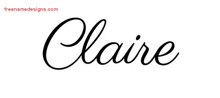 Classic Name Tattoo Designs Claire Graphic Download