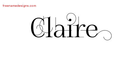 Decorated Name Tattoo Designs Claire Free
