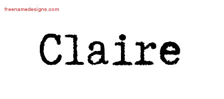 Typewriter Name Tattoo Designs Claire Free Download