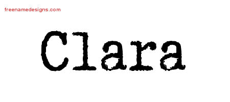 Typewriter Name Tattoo Designs Clara Free Download