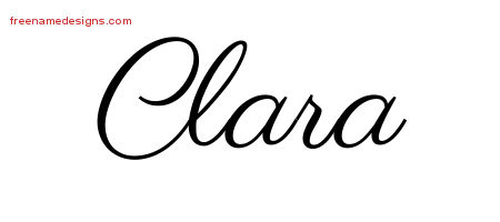 Classic Name Tattoo Designs Clara Graphic Download