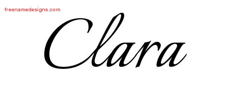 Calligraphic Name Tattoo Designs Clara Download Free