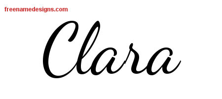 Lively Script Name Tattoo Designs Clara Free Printout