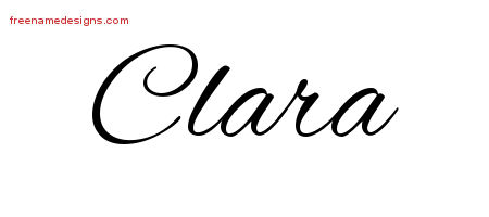 Cursive Name Tattoo Designs Clara Download Free