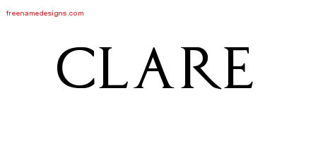 Regal Victorian Name Tattoo Designs Clare Graphic Download