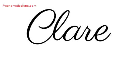 Classic Name Tattoo Designs Clare Graphic Download