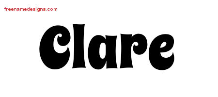 Groovy Name Tattoo Designs Clare Free Lettering