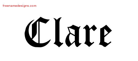 Blackletter Name Tattoo Designs Clare Graphic Download