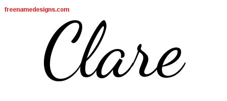 Lively Script Name Tattoo Designs Clare Free Printout