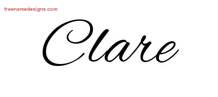 Cursive Name Tattoo Designs Clare Download Free