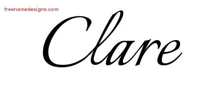 Calligraphic Name Tattoo Designs Clare Download Free
