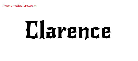 Gothic Name Tattoo Designs Clarence Free Graphic