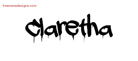 Graffiti Name Tattoo Designs Claretha Free Lettering