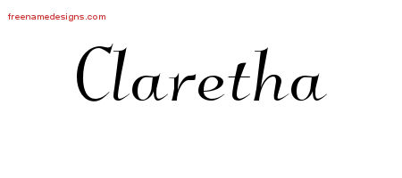 Elegant Name Tattoo Designs Claretha Free Graphic