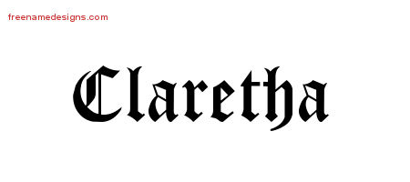 Blackletter Name Tattoo Designs Claretha Graphic Download