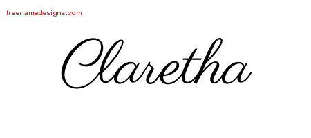 Classic Name Tattoo Designs Claretha Graphic Download