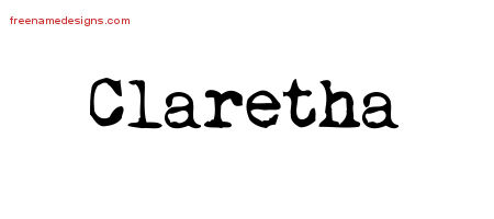 Vintage Writer Name Tattoo Designs Claretha Free Lettering