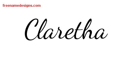 Lively Script Name Tattoo Designs Claretha Free Printout