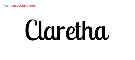 Handwritten Name Tattoo Designs Claretha Free Download