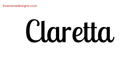 Handwritten Name Tattoo Designs Claretta Free Download