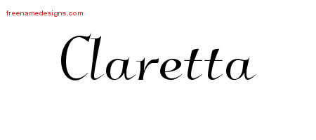 Elegant Name Tattoo Designs Claretta Free Graphic
