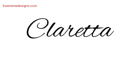 Cursive Name Tattoo Designs Claretta Download Free