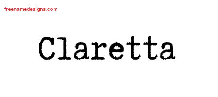 Typewriter Name Tattoo Designs Claretta Free Download