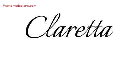 Calligraphic Name Tattoo Designs Claretta Download Free